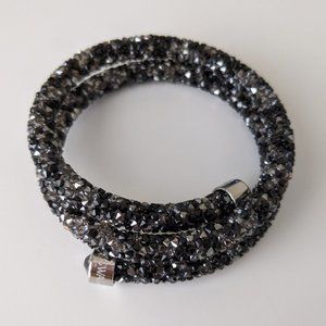 Swarovski Black Crystaldust Bangle/Cuff/Bracelet